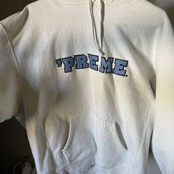 White Supreme Hoodie Size L