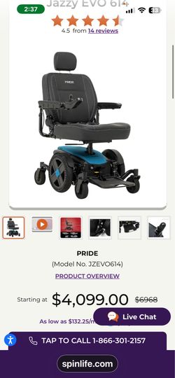 Pride Jazzy EVO 613 Power Wheelchair
