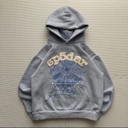 Sp5der Web Hoodie Sky Blue