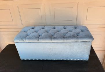44” Pandora Tufted Velvet Storage Bench with Acrylic Legs.