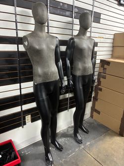 Male mannequin full body ceramic egg head retail fixture