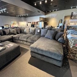 Grey 4PC Chaise Sectional Couch