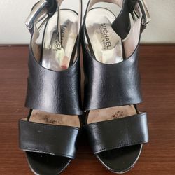 Michael Kors High Heels Black Buckle Strap Womens Size 8