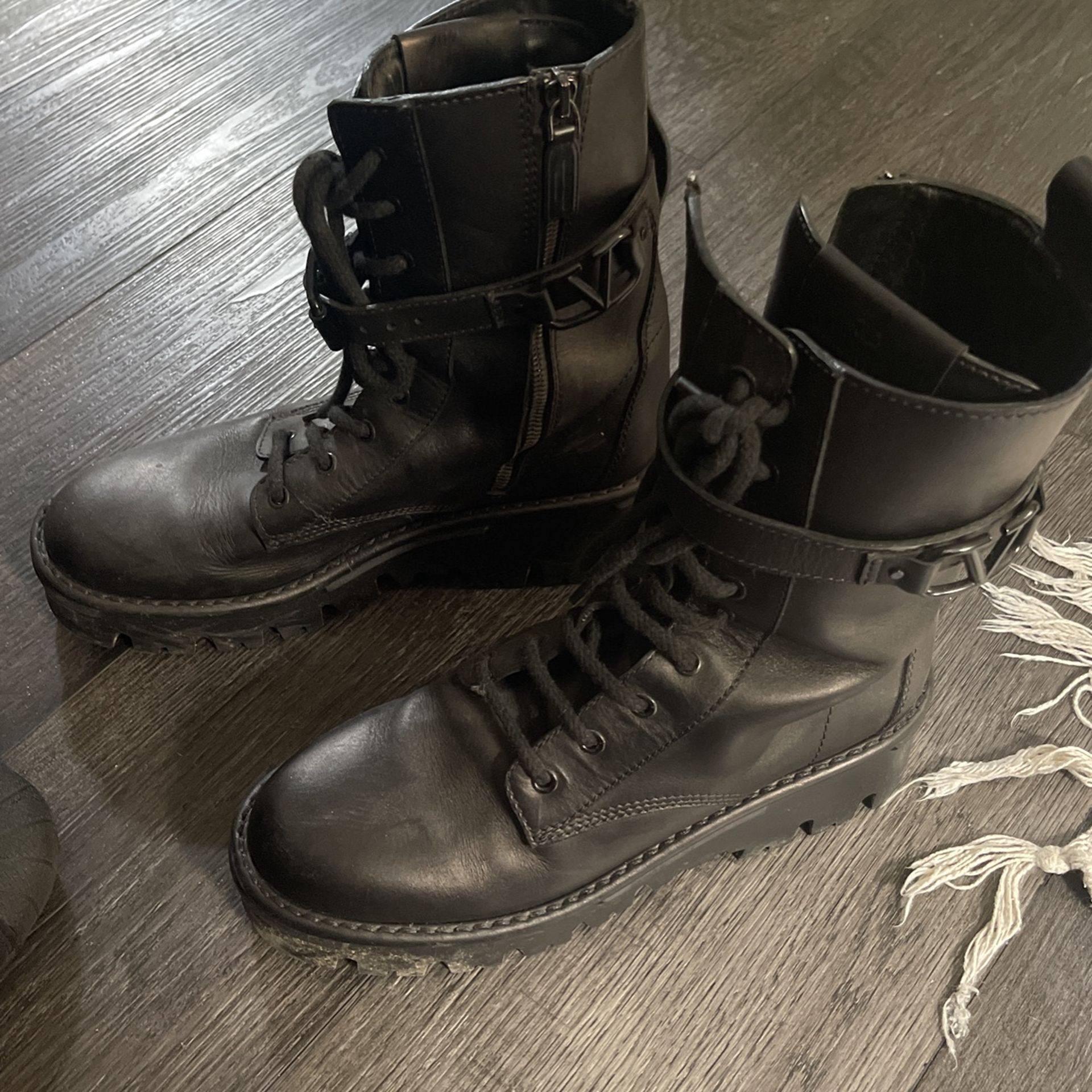 Valentino Lace Up Military Boots