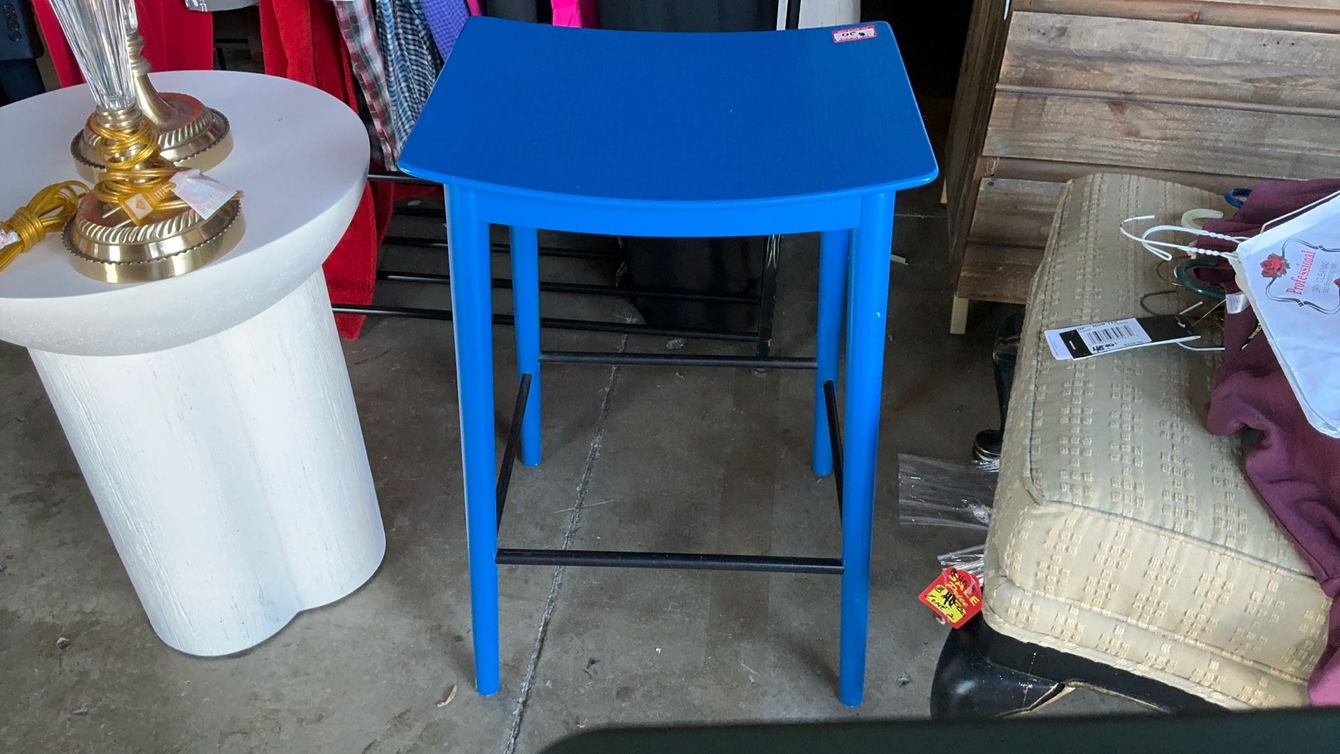 Single blue barstool