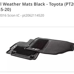 Scion Tc rubber floor matts