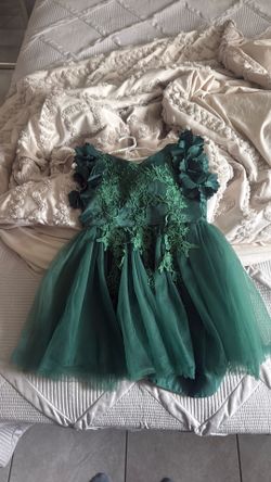 Emerald green toddler party dress