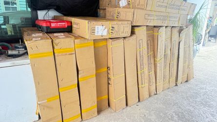New electric bike in boxes