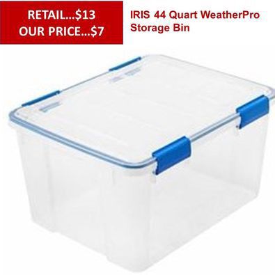 IRIS 44 Quart WeatherPro Storage Bin New