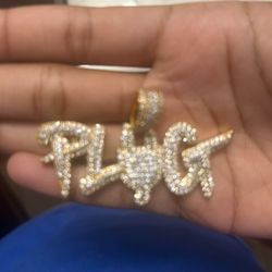 “Plug” 14K Gold Plated CZ Pendant