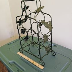 Wine Rack With Grape Leaf Decor