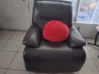 Dark Brown Leather Recliner Chair