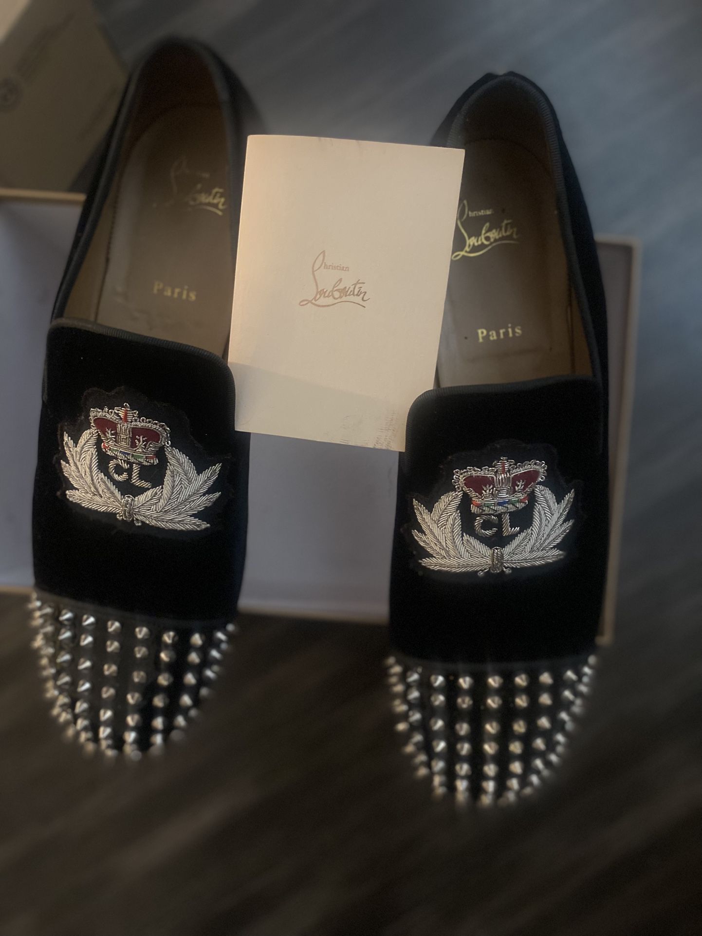 Christian Louboutin Harvanana Flat Velvet/GG/Spikes