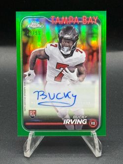 2024 Topps Chrome Green Autograph Variation #RA-BIR Bucky Irving RC Auto #/99