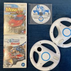 Wii Driving Bundle: Mario Kart, MySims Racing, Monster 4x4, 2 Wheels