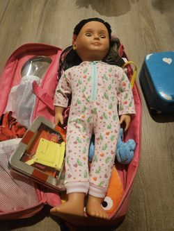 18 in Our Generation Doll With Travel Carrier Case