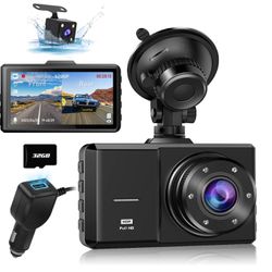 NEW NEVER USED 2 Cameras Front and Rear, SPADE Dual Dash Camera 