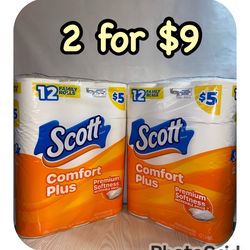 (2) Scott Toliet Paper 12 rolls , 2 for $9