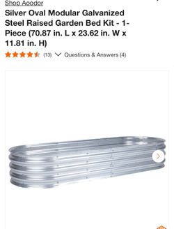 Silver Oval Modular Galvanized Steel Raised Garden Bed Kit - 1-Piece (70.87 in. L x 23.62 in. W x 11.81 in. H)