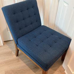 Blue Tufted Accent Chair