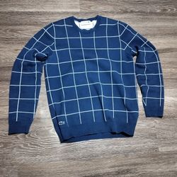 Lacoste Men’s Windowpane Check Knit Sweater - Size S (FR 3)