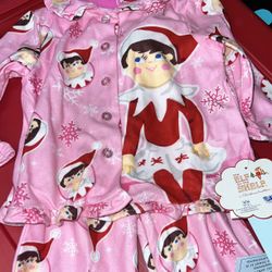 New 2pc Soft Flannel Elf On The Shelf Pjs. 12mos