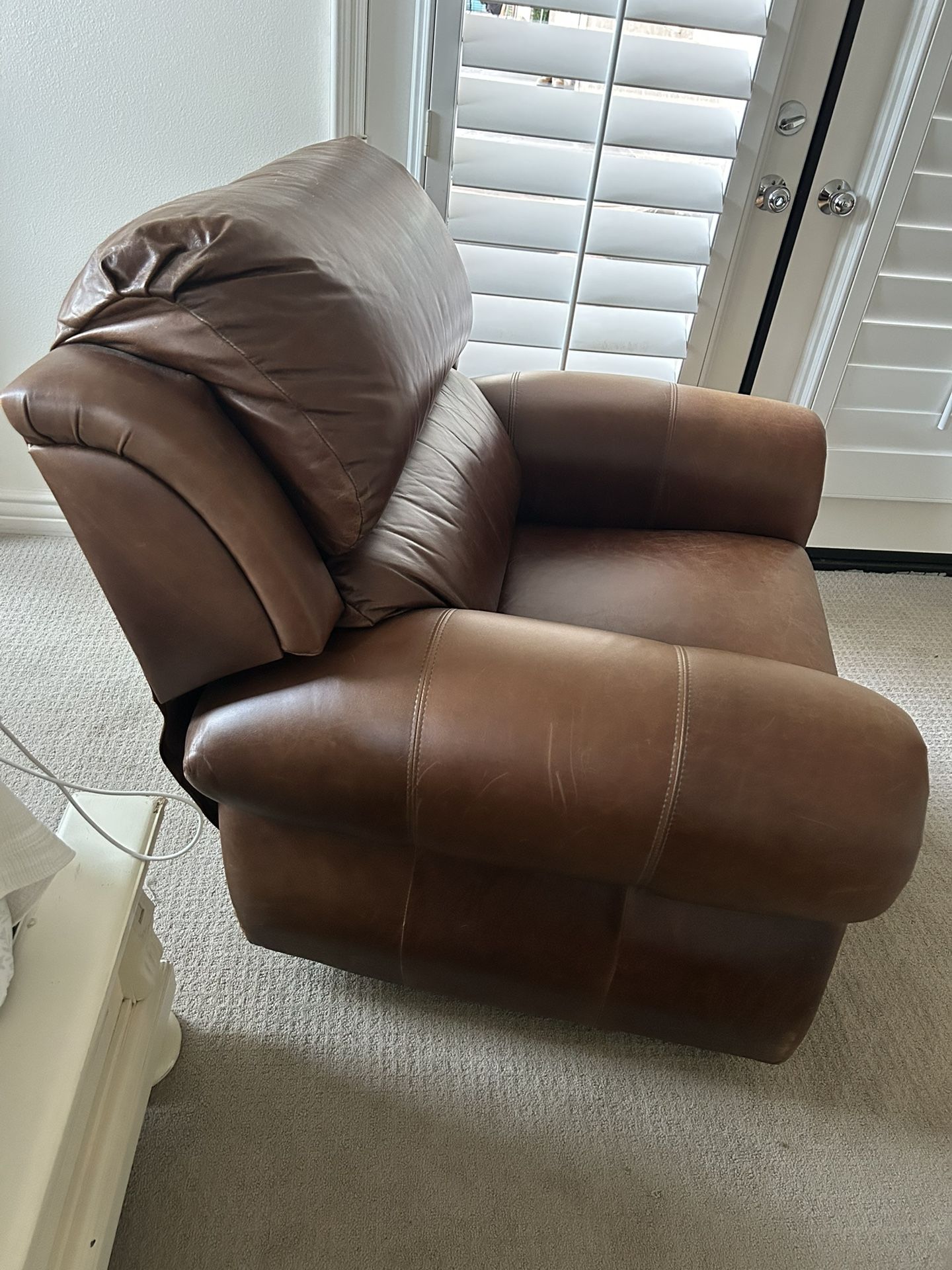 Leather Swiveling Rocking Chair