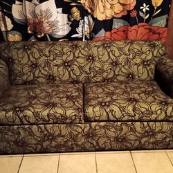 Sofa With Fold Out Bed Dark Multigreen 