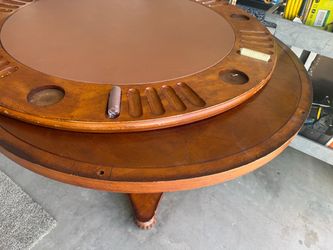Round Wood Poker Game Table