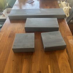Gray floating shelves set