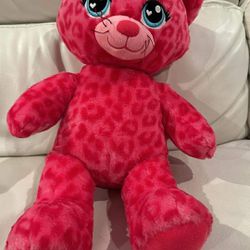 Build A Bear Sweet Scent Leopard Pink Heart Cat Stuffed Plush 16" Teddy Doll Toy