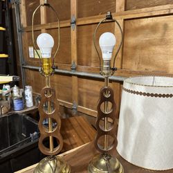 Vintage Teak Walnut Lamps
