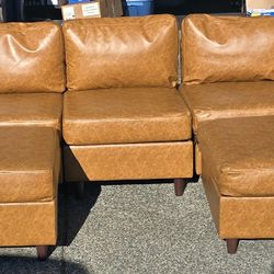 Abcasa faux leather u shaped modular sectional sofa!!