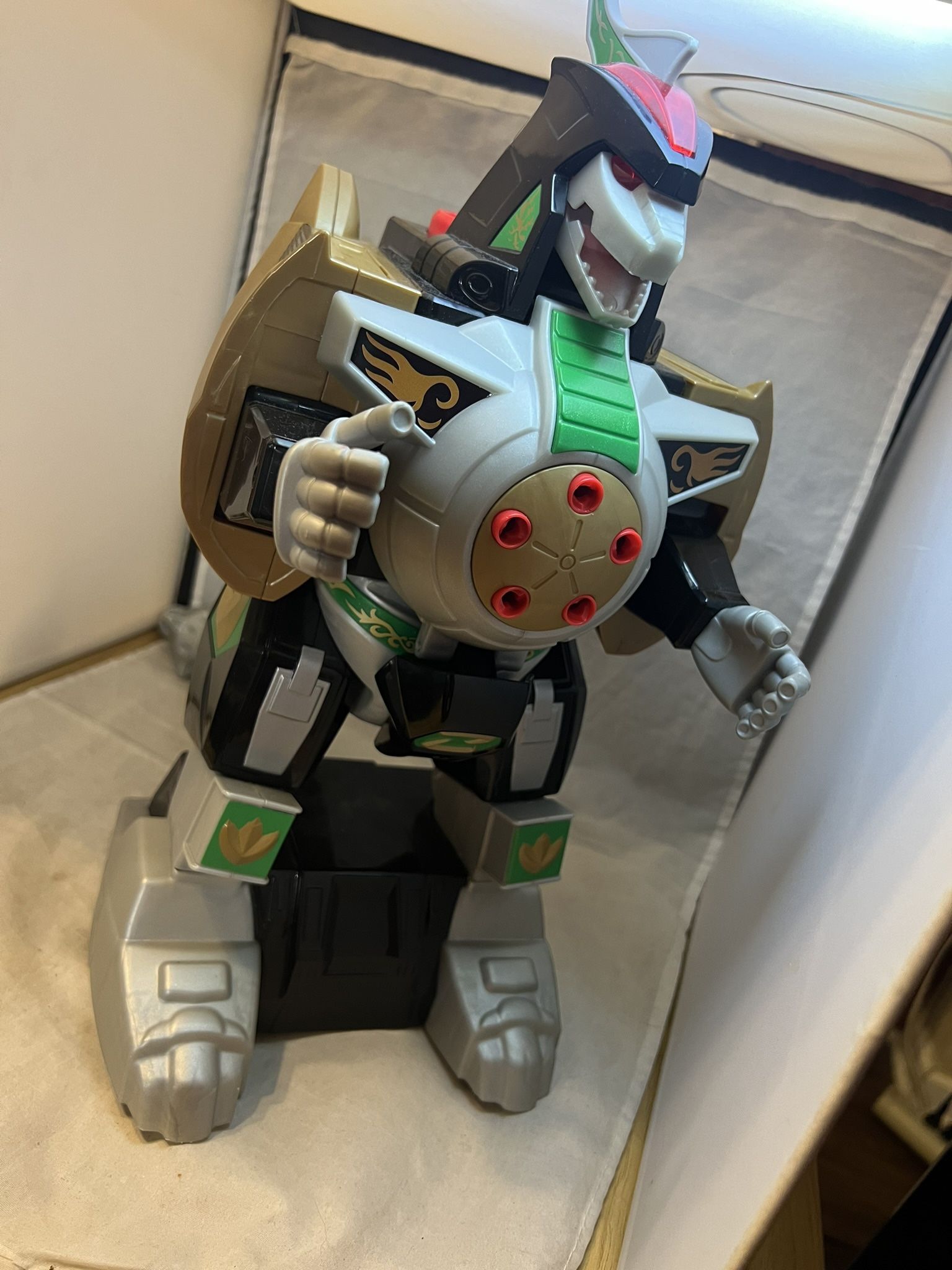 2015 Imaginext Power Rangers Mighty Morphin Green Ranger Dragonzord 16" Rare