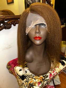 Brown Kinky Straight Lace Front Wig
