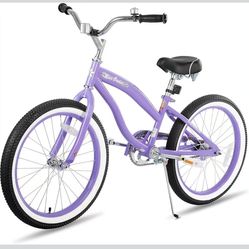 JOYSTAR 20" Beach Cruiser Bike for Girls, Boys, Mens and Womens, Single Speed Kids Cruiser Bikes with Coaster Brake, Purple