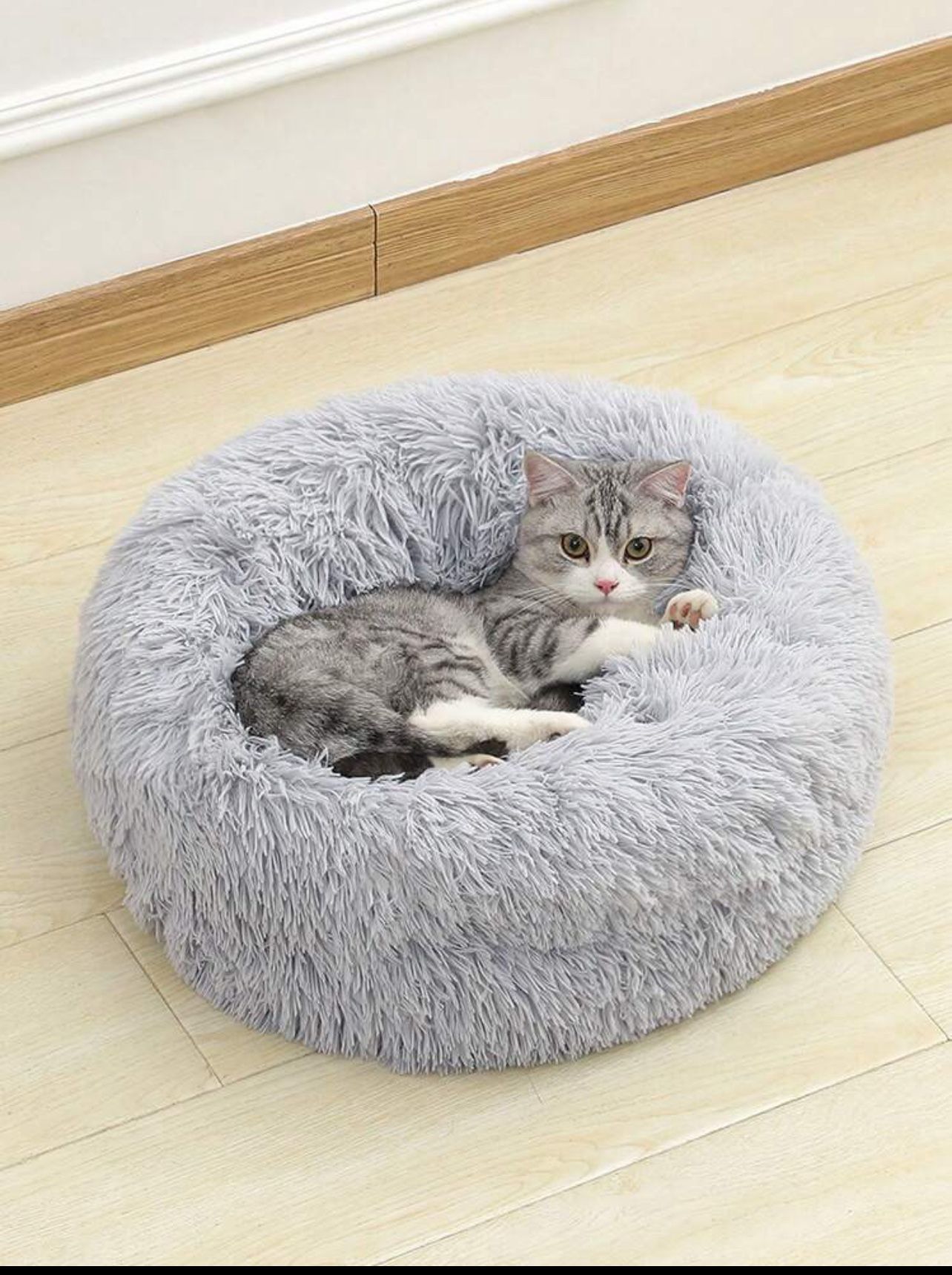 1pc Plush Pet Bed Thickened Comfortable & Warm, Multiple Colors Available For Small And Medium-sized Pets, Round Cat Bed Mat Dog House