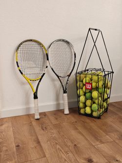 Complete Tennis Practice Set - Babolat & HEAD Rackets + Wilson Hopper & Balls