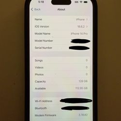 Iphone 14 Pro 128 GB Unlocked