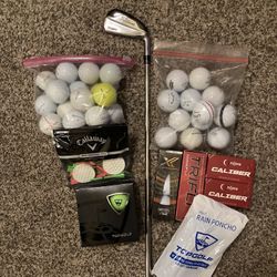 Titleist TMB 718 2-Iron, 41 Golf Balls, Callaway Tees, Top Golf Pancho