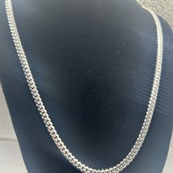 4mm 20inch Cuban Chain 100% Sterling Silver
