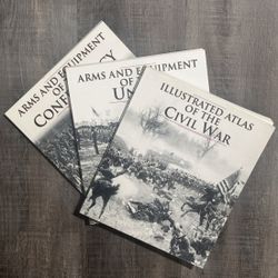 Set of 3 Vintage Civil War Books including Illustrated Atlas of the Civil War