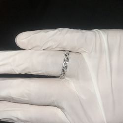 Cuban moissanite diamond ring in 925 silver