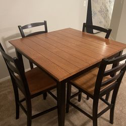 Wooden Table and 4 Chairs 