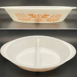 Vintage Glasbake divided dish