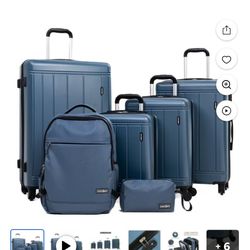 Brand new Tripcomp 6 Piece Hardside Luggage Sets Spinner Wheels with TSA Lock Lightweight Suitcase with backpa