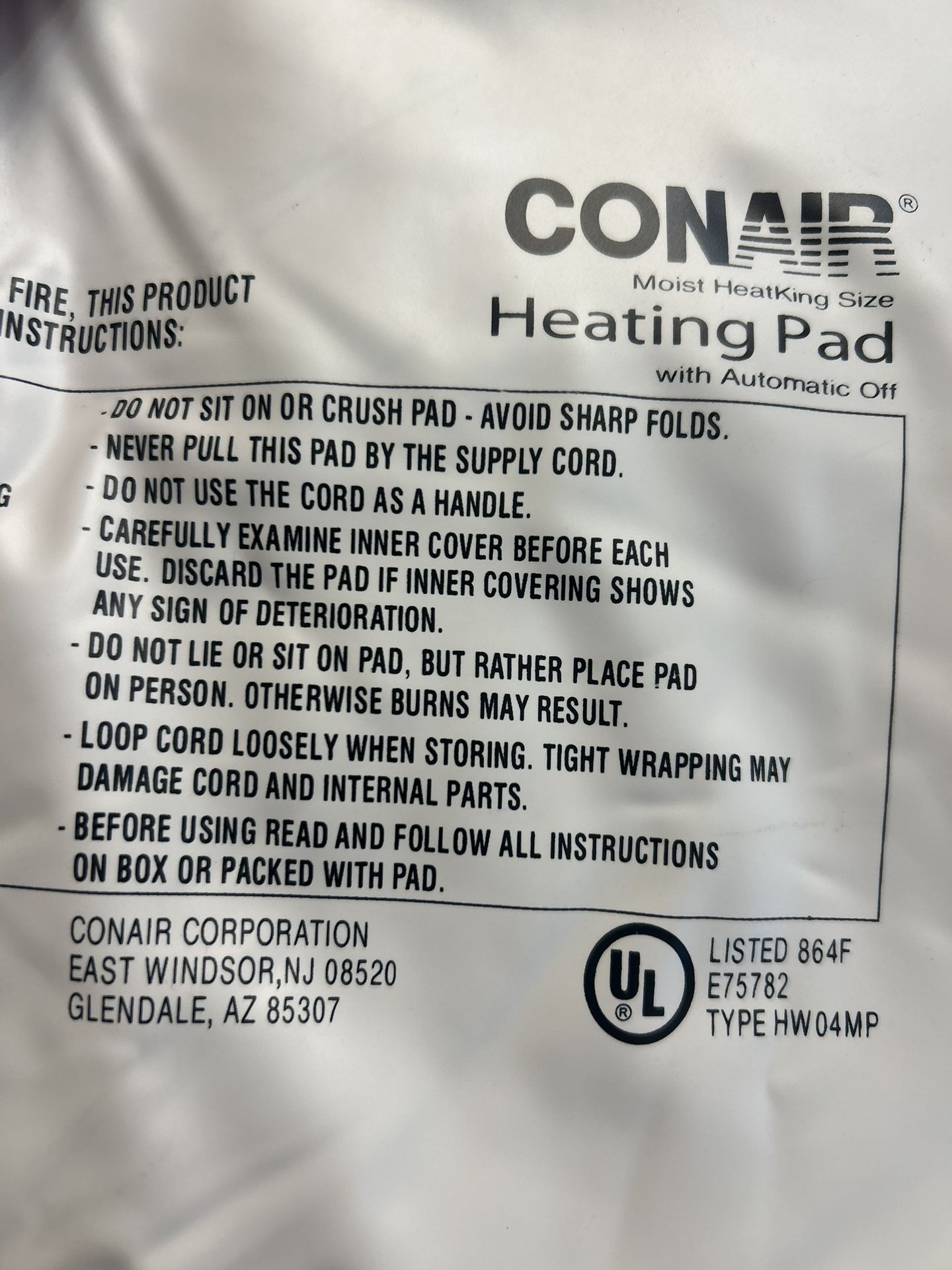 Conair Heating Pad 