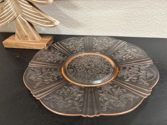 Vintage Pink Depression Glass Platter