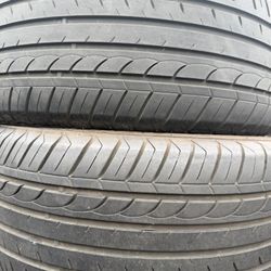 (2) 225/55R16 PAIR OF USED TIRES BLACKLION 65% LIFE !