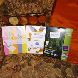 Color Copy Paper, White Copy Paper, And Adhesive Name Badges $10 Each